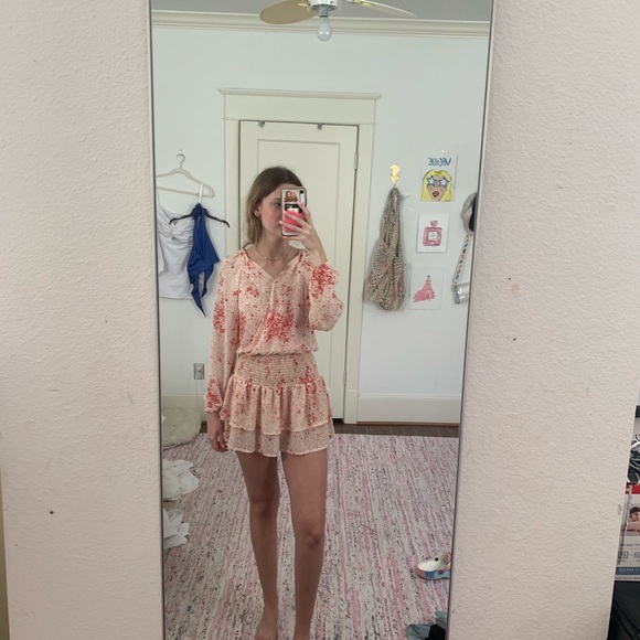 Pink and Red Floral Dress - Picture 2 of 5